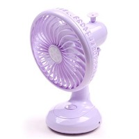Fiaya Shaking Head Mini Fan Operated or USB Powered  USB Charging Portable Table Fan Adjustable Head  Enhanced Airflow and Low Noise  Personal Office Fan for Home Office (Purple) - B07DW198L1